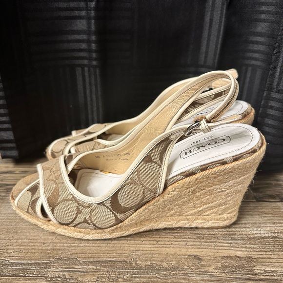 Coach Peep Toe Wedge with Sling Back - Picture 4 of 9